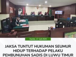 Kejari Lutim Ketuk Palu, Pelaku Pembunuhan Dijatuhi Hukuman Seumur Hidup.