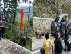Out Of Control Di Tikungan, Mobil Grandmax Di Kasintuwu Terjun Bebas Ke Jurang.
