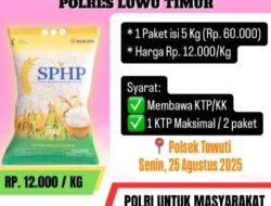 Besok, Jajaran Polsek Towuti Gelar Tahap 3 Pangan Murah Sebanyak 5 Ton Beras.