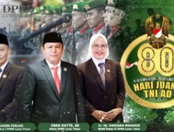 Legislator Perempuan DPRD Lutim HJ. Harisah Ucapkan Hari Juang TNI AD 2025.