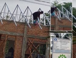 Proyek Revitalisasi Sekolah di Margolembo Diduga Abaikan Keselamatan Kerja, Pekerja Atap Tanpa Pengaman.