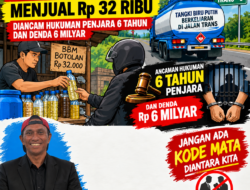 Pengecer BBM Botolan Jual Rp 32 Ribu Diancam Pidana, “Tangki Biru Putih Asik Berkeliaran Dijalan Dibiarkan. Jangan Ada Kode Mata Diantara Kita”.