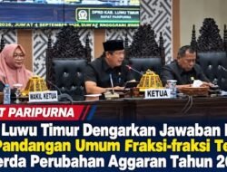 Pandangan Umum Fraksi DPRD Luwu Timur Terkait Ranperda Perubahan APBD 2026.