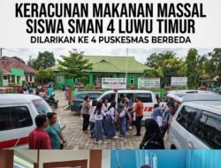 Breaking News : Keracunan Makanan Massal, Ratusan Pelajar SMAN 4 Luwu Timur Dilarikan Ke 4 Puskesmas