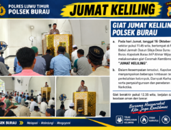 Kapolsek Burau Gelar Jumat Keliling, Ajak Masyarakat Cegah Perkelahian Kelompok dan Peredaran Narkotika.