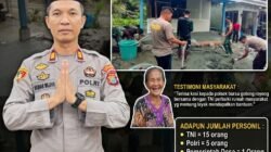 POLSEK BURAU GELAR GOTONG ROYONG BERSAMA TNI DALAM PEMBANGUNAN RUMAH WARGA MELALUI PROGRAM TMMD.