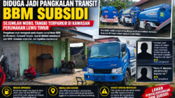 DIDUGA JADI PANGKALAN TRANSIT BBM SUBSIDI, SEJUMLAH MOBIL TANGKI TERPARKIR DI BERINGIN JAYA TOMONI.