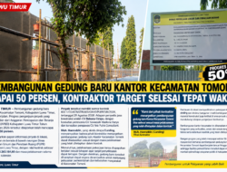 Progres Pembangunan Kantor Kecamatan Tomoni Capai 50 Persen, Kontraktor Target Rampung Tepat Waktu.